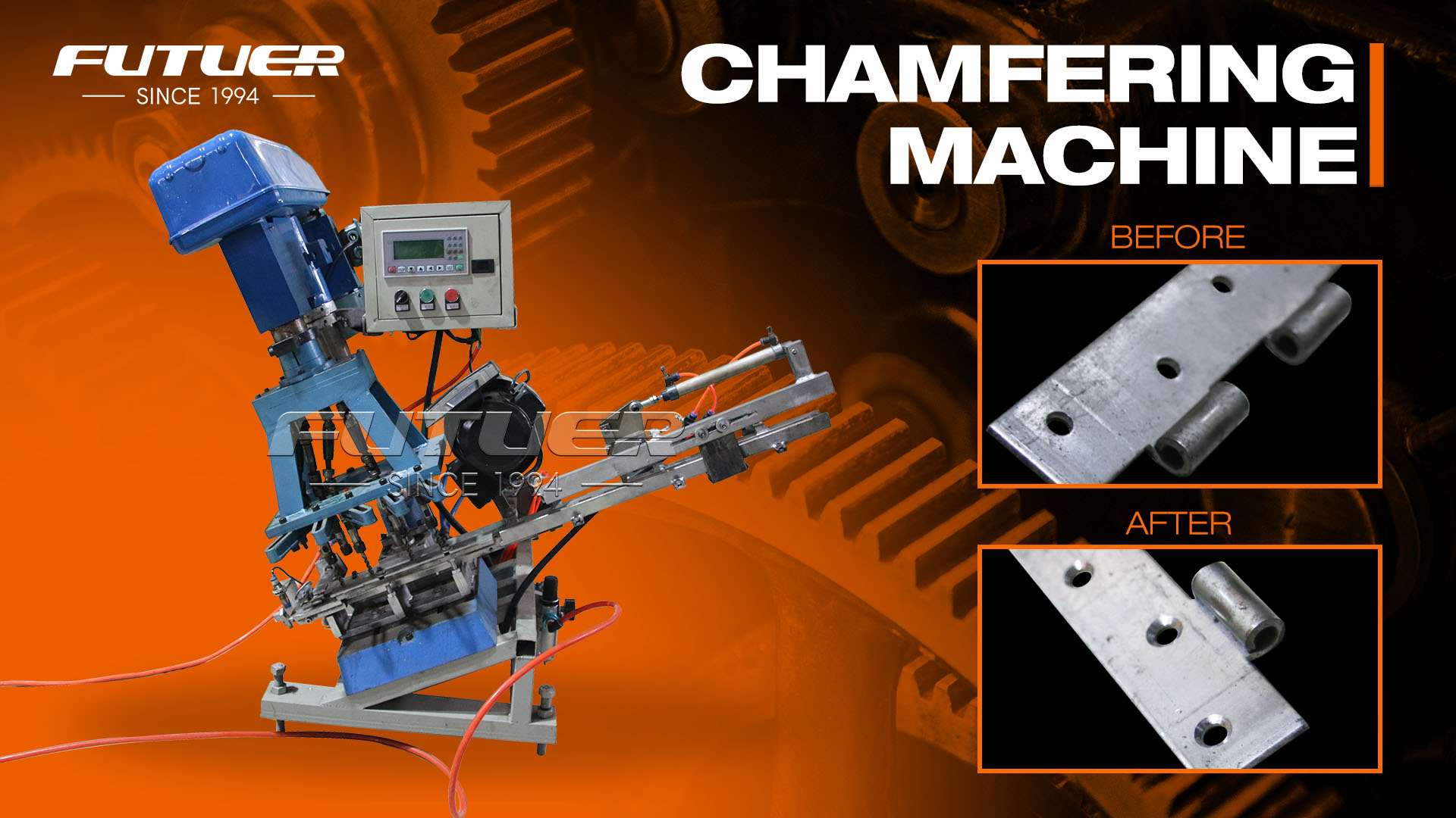 Hinge chamfering machine