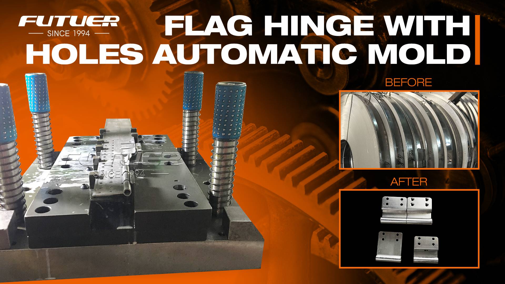 Flag hinge with hole automatic mold